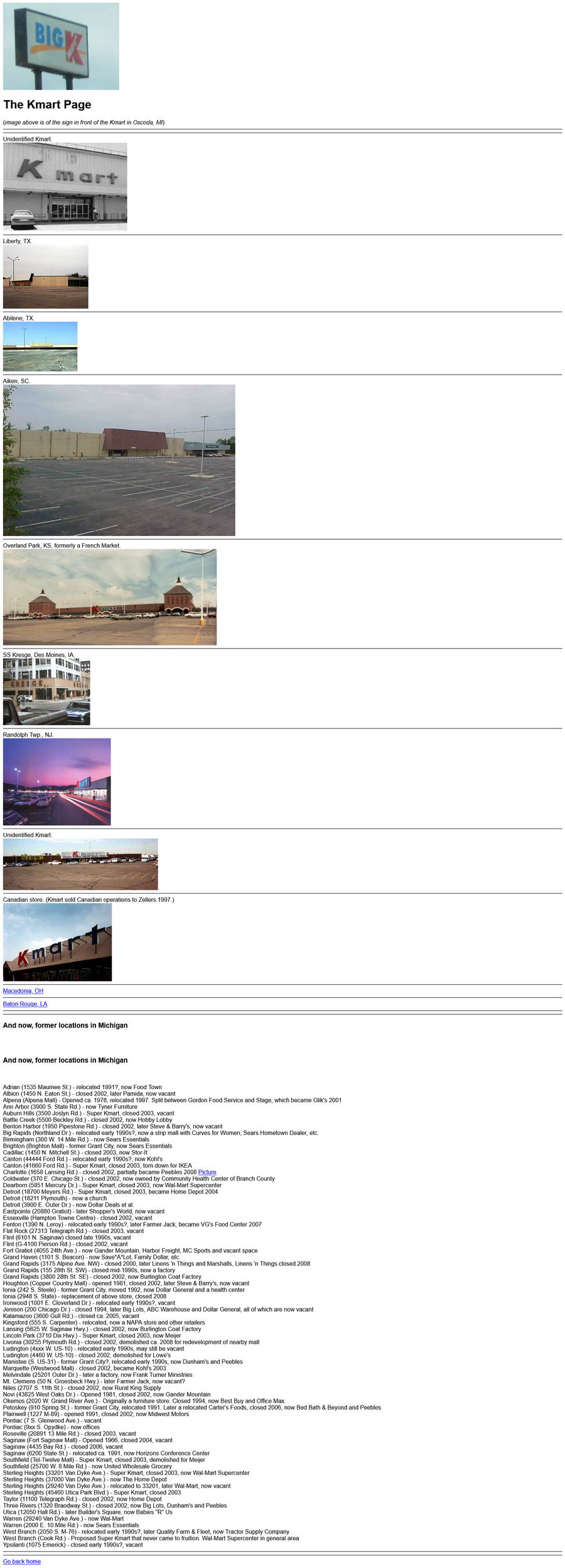 K-Mart - Cactus Bobs K-Mart Page In Full With Old Photos And Locations (newer photo)